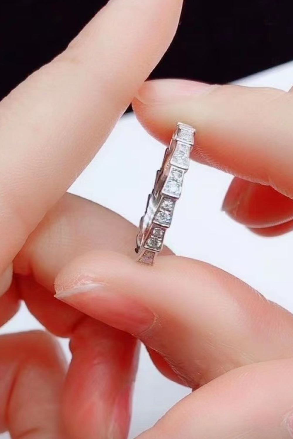 3K Moissanite Platinum-Plated Eternity Band