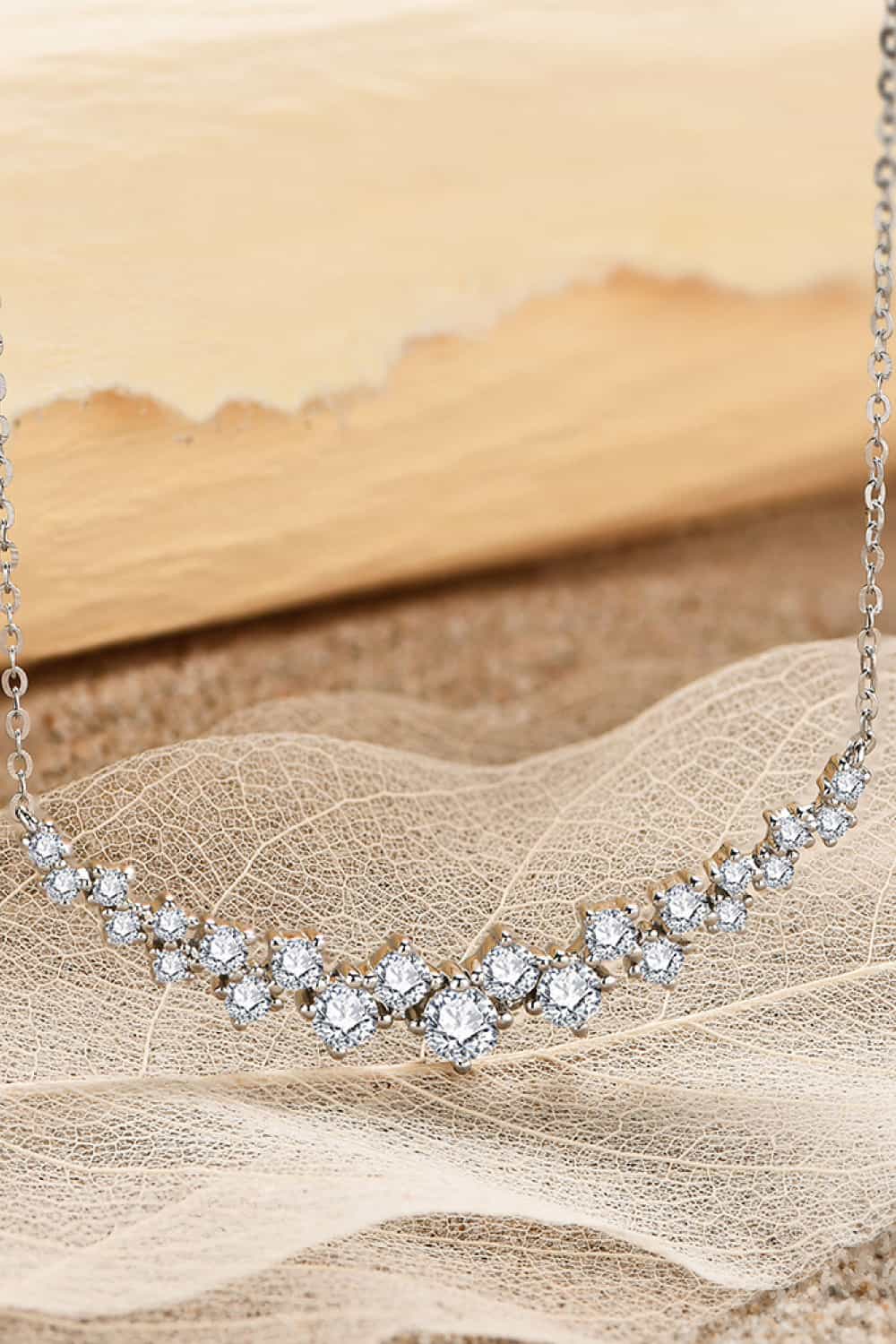 Starlight Gaze Moissanite Necklace 925 Sterling Silver Platinum Plated