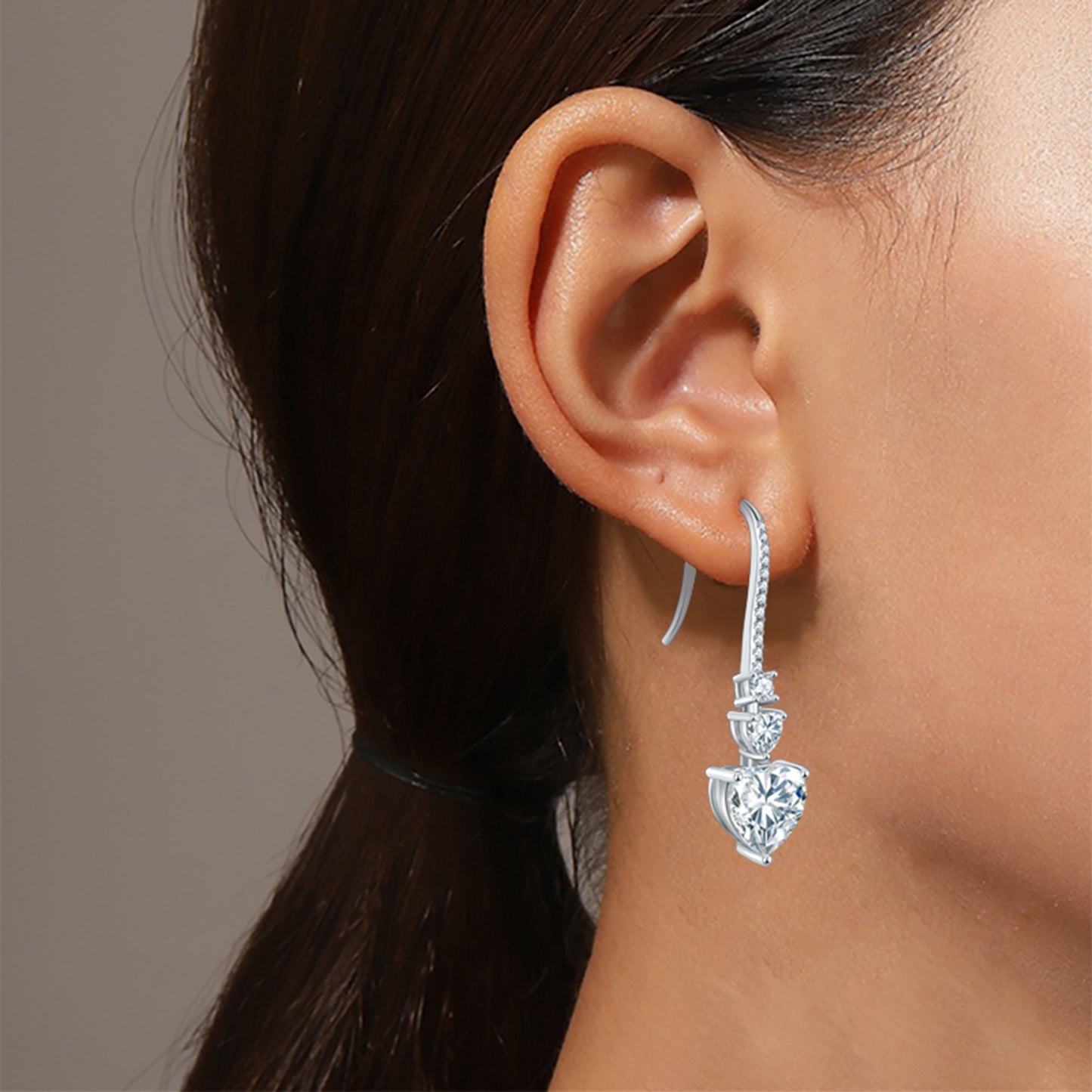 Stoneheart 925 Sterling Silver Moissanite Drop Earrings