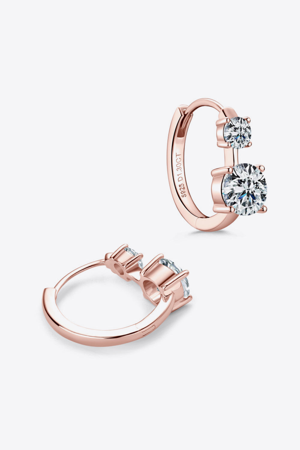 1.3K Moissanite Hoop Earrings in 925 Sterling Silver