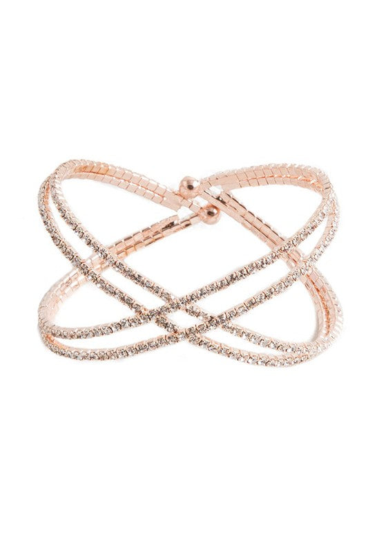 Crossover Rhinestone Bracelet