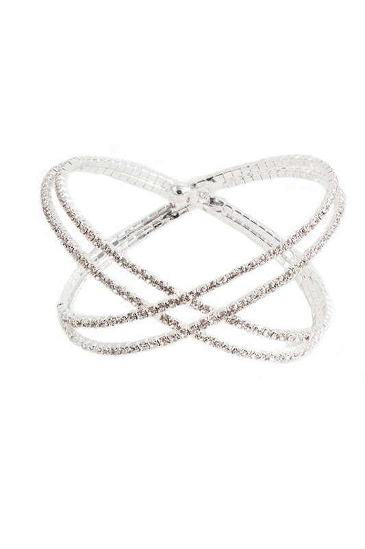 Crossover Rhinestone Bracelet