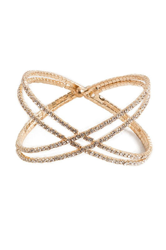 Crossover Rhinestone Bracelet