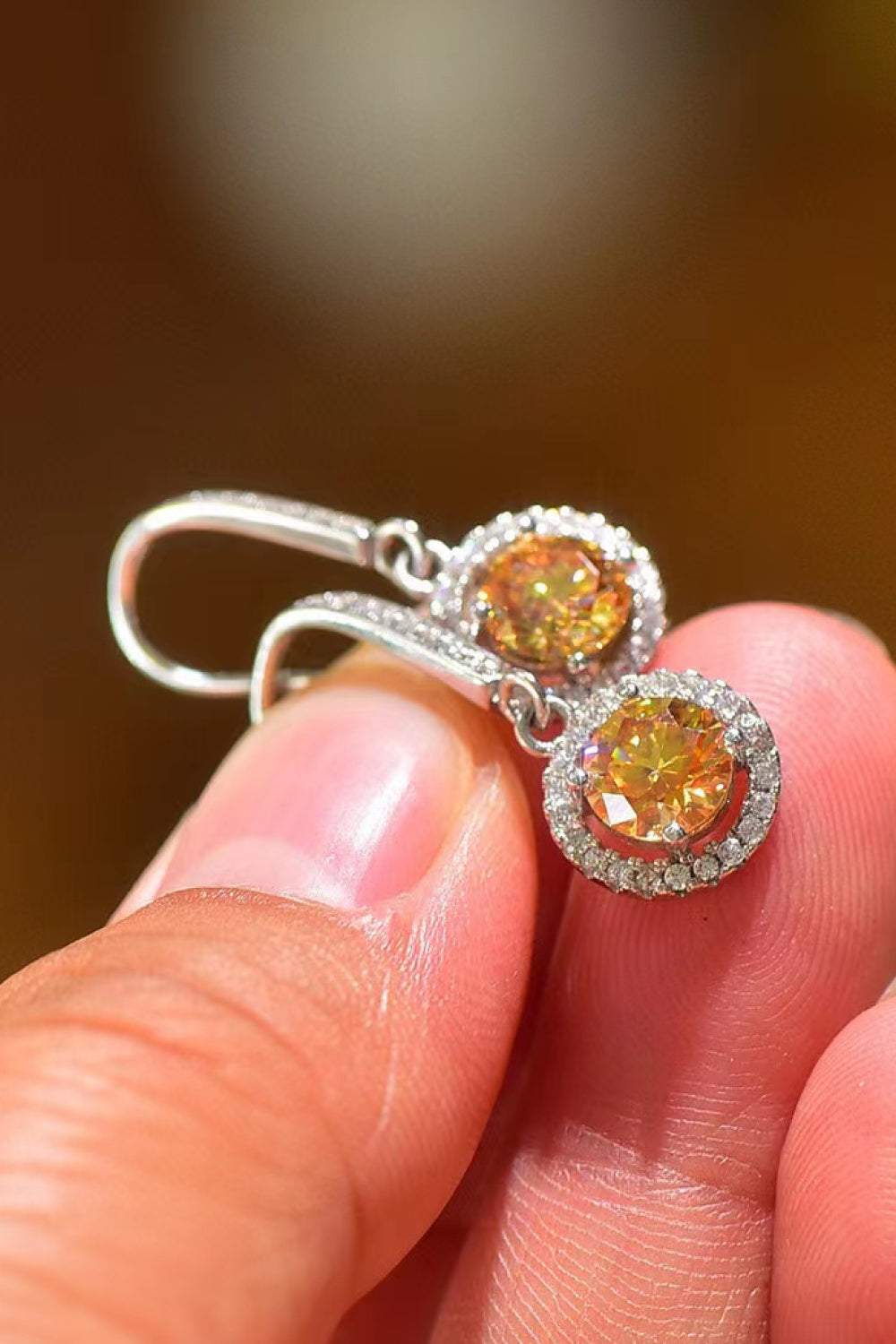Lemondrop Platinum-Plated 2K Moissanite Earrings