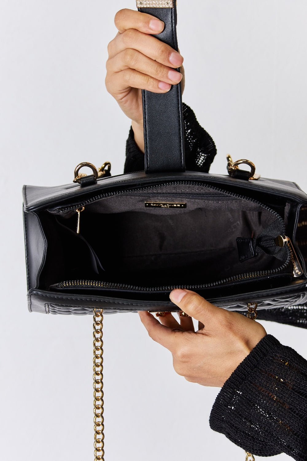 Opaque Shadow Box Leather Handbag