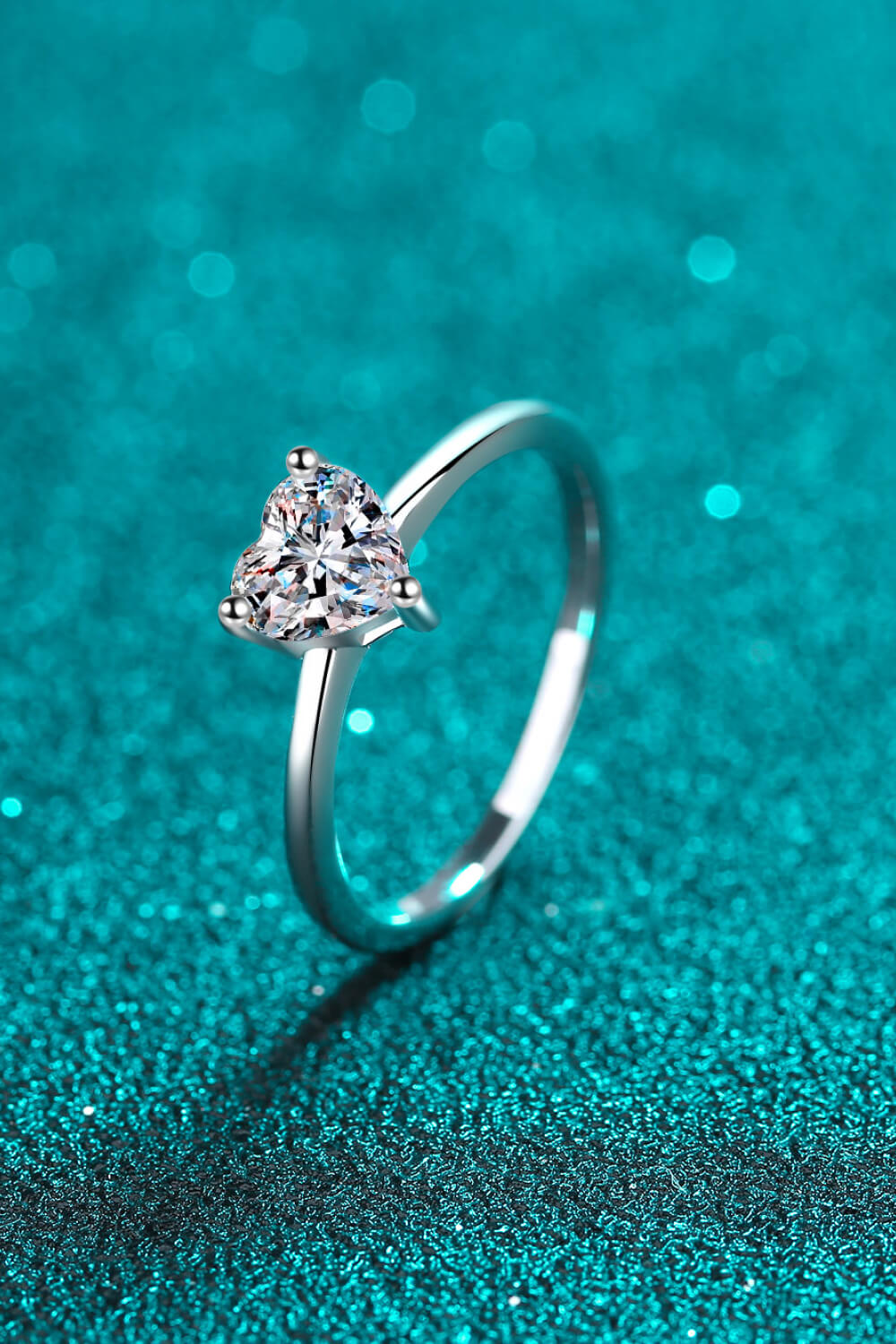 The Lone Heart Solitaire Moissanite & 925 Sterling Silver Ring
