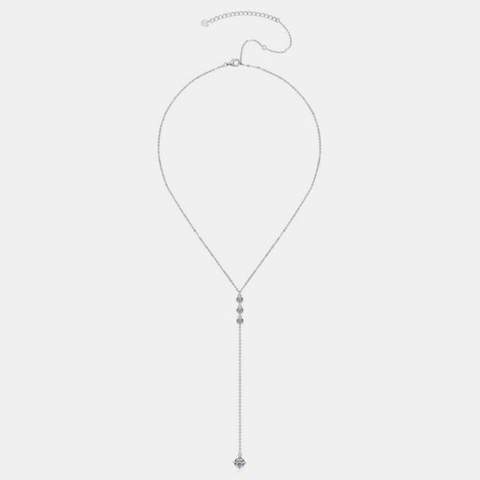 Charm & Dazzle Lariat 925 Sterling Silver Drop Necklace