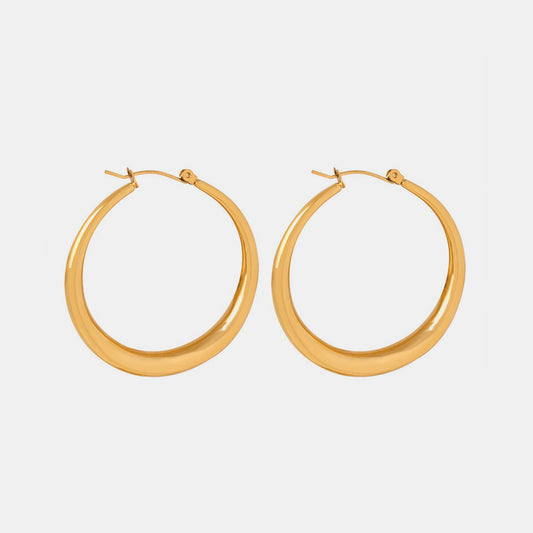 18K Gold-Plated Round  Hoop Earrings