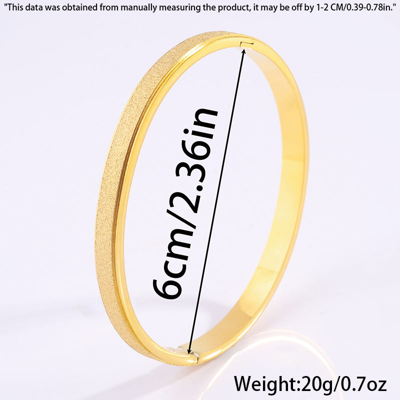 Frosted Bangle Bracelets in Titanium Steel