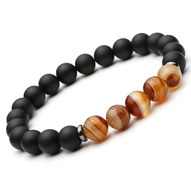 Black Mantra 2 piece Natural Stone Bracelet