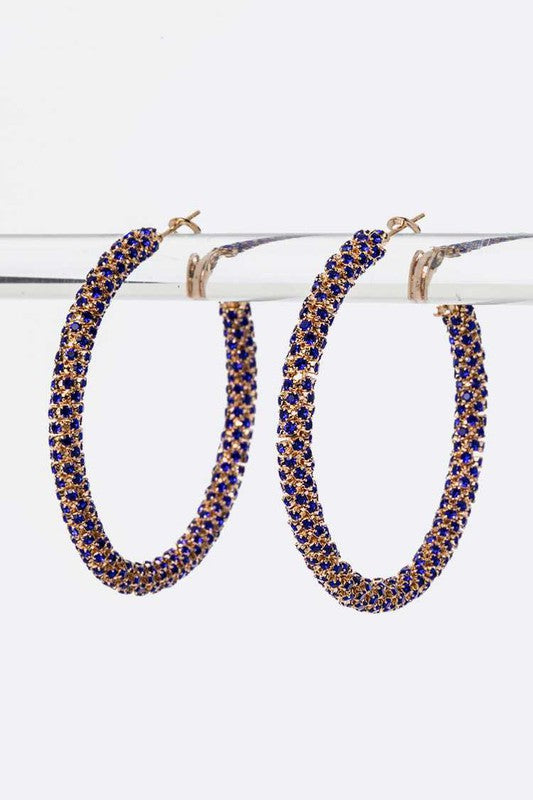 Riveting Rhinestone Hoop Earrings