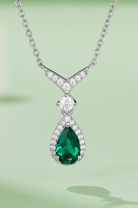 Cultured Kelly Green Moissanite Necklace
