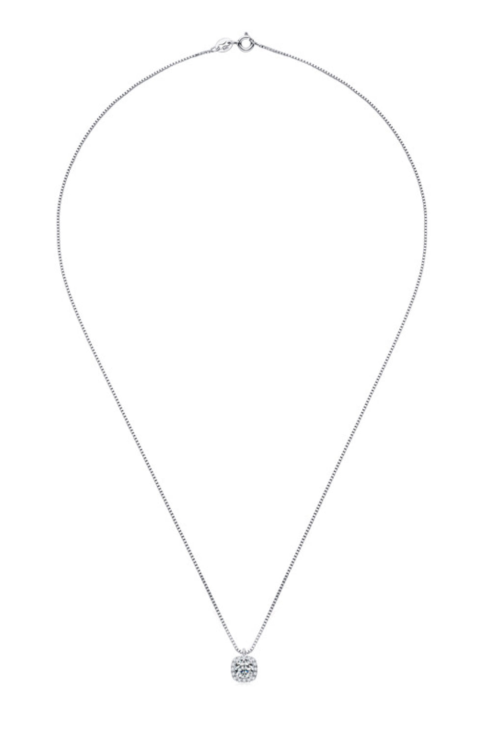 Luminous Moissanite Platinum-Plated Pendant Necklace