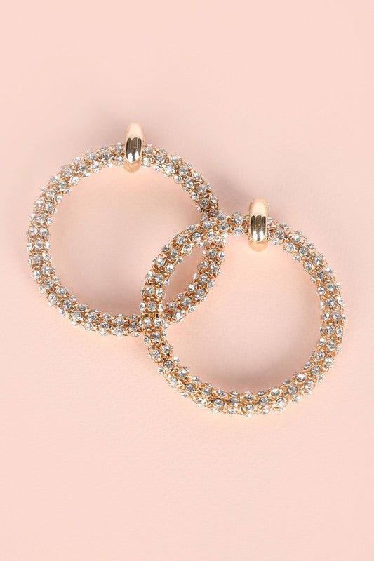 Dreamy Rhinestone Hoop Earrings
