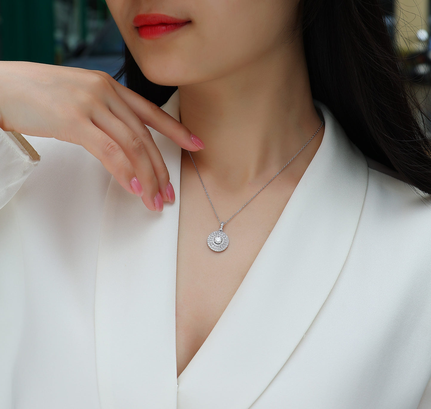 Grand Medallion Moissanite Necklace