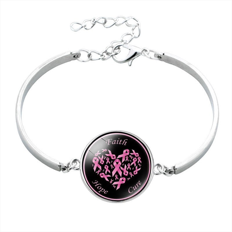 Pink Ribbon Message Bracelets