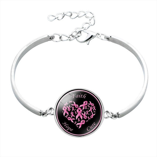 Pink Ribbon Message Bracelets