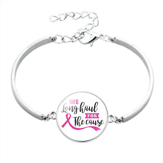 Pink Ribbon Message Bracelets