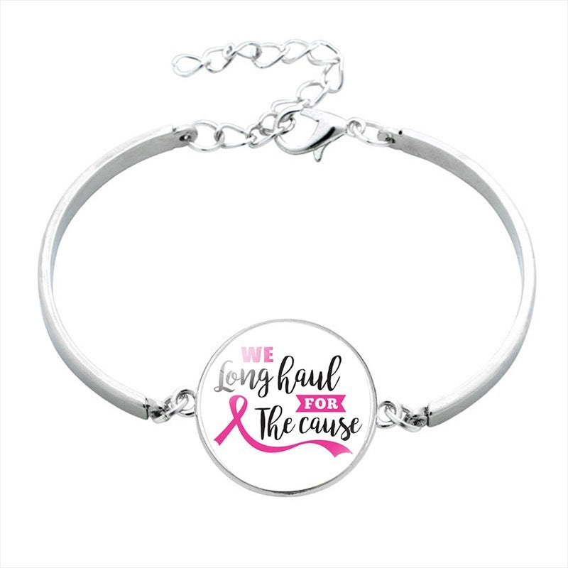 Pink Ribbon Message Bracelets