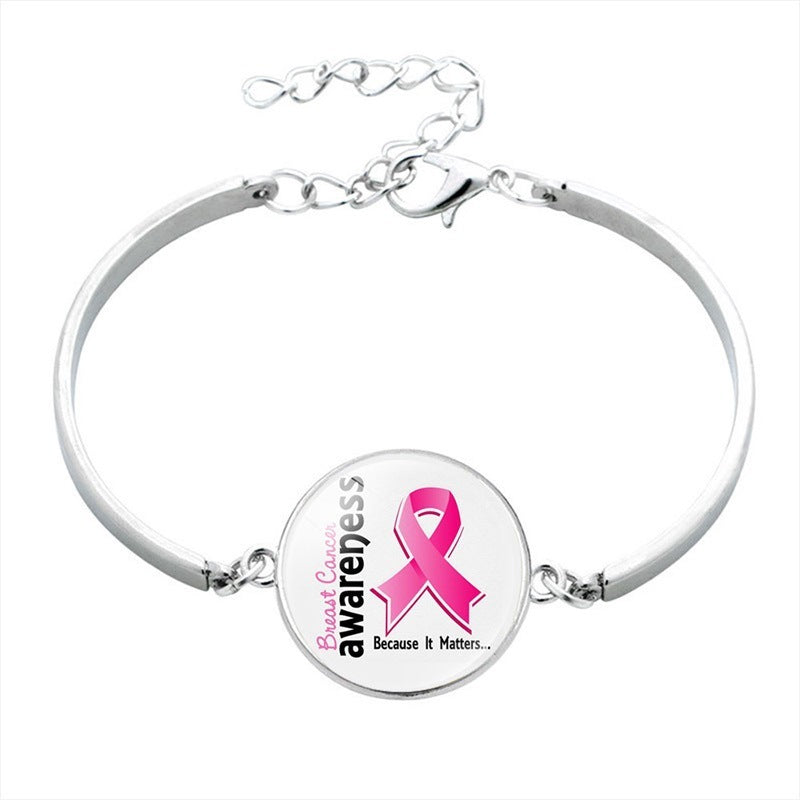 Pink Ribbon Message Bracelets
