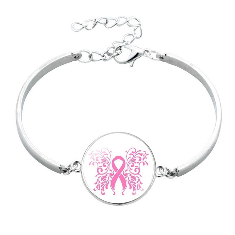 Pink Ribbon Message Bracelets