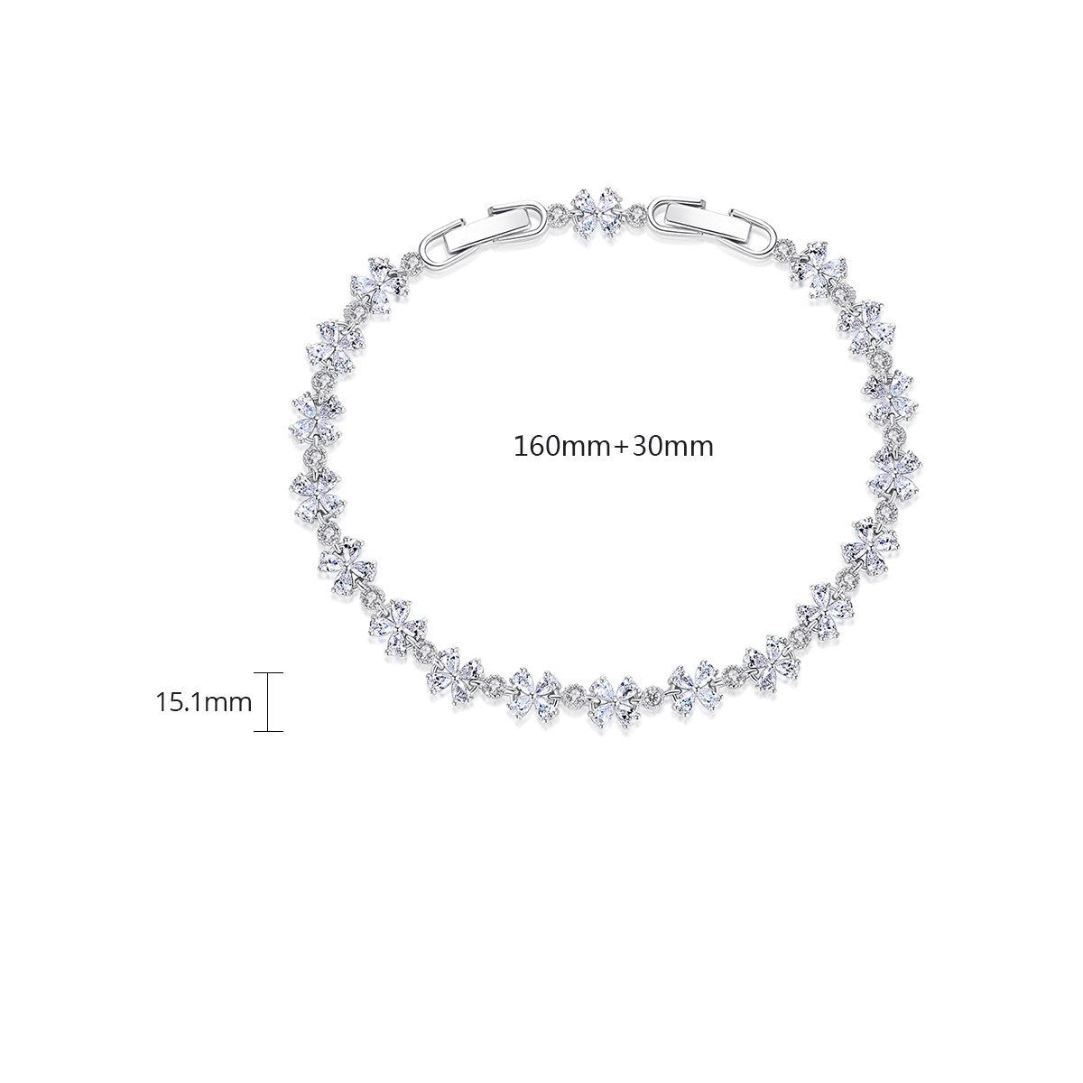 Fancy Floral Zircon Bracelet