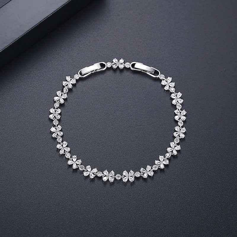 Fancy Floral Zircon Bracelet