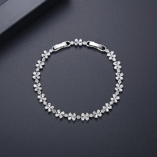 Fancy Floral Zircon Bracelet