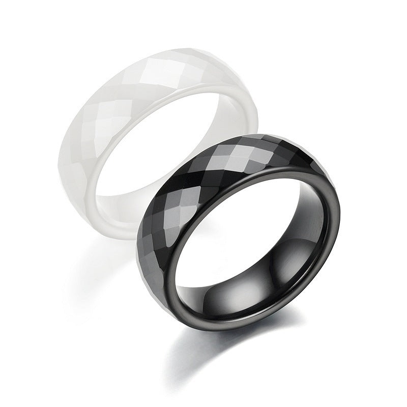 Diamond Cut Ceramic Ring
