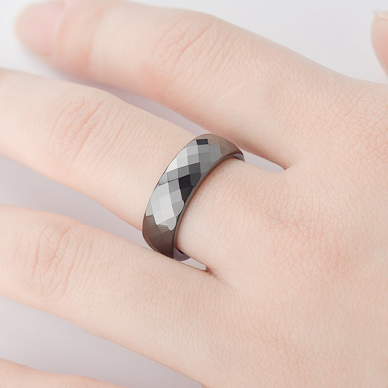 Diamond Cut Ceramic Ring