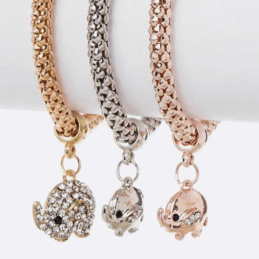Elephant Charm Bracelet Set