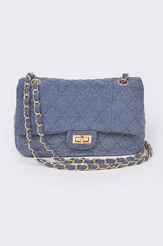 Quilted Denim Shoulder Bag