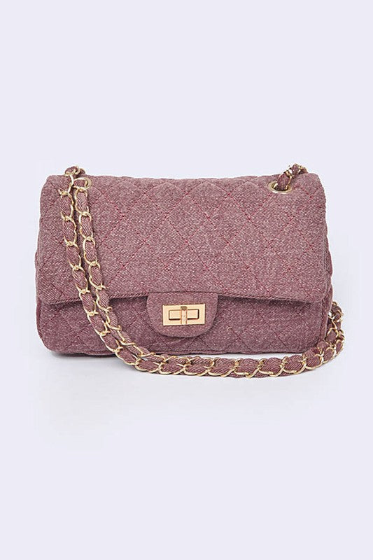 Quilted Denim Shoulder Bag
