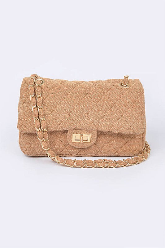 Quilted Denim Shoulder Bag