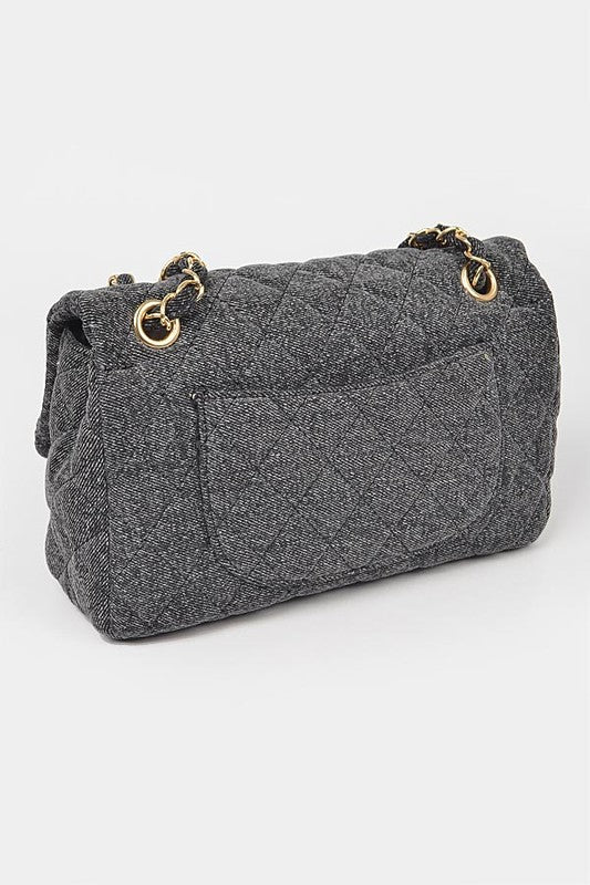 Quilted Denim Shoulder Bag