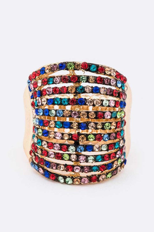 Layers of Crystal Stacks Ring