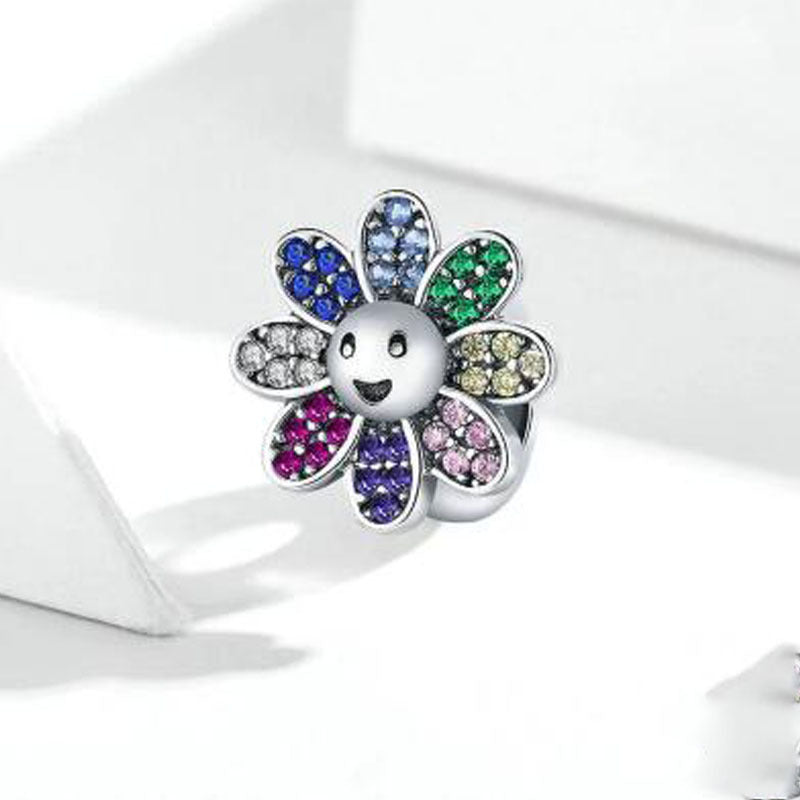S925 Sterling Silver Happy Flower Bracelet Charm