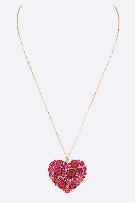 Luxe Heart Pendant Necklace with Cubic Zirconia