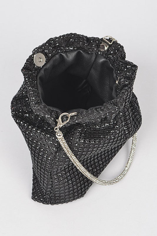 Metallic Mesh Crossbody Swing Bag