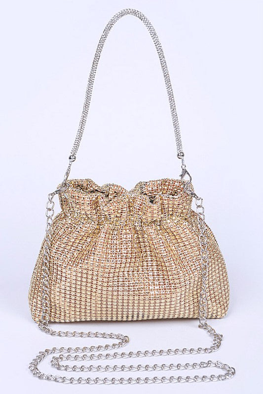 Metallic Mesh Crossbody Swing Bag