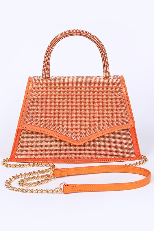 Shimmering Rhinestone Top Handle Clutch Bag
