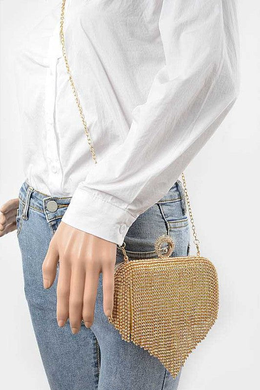 Fab Fringe & Rhinestone Convertible Clutch Bag