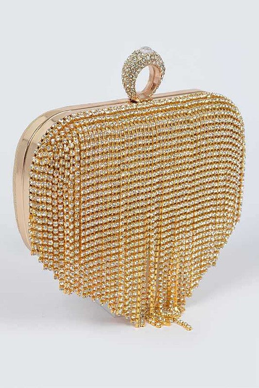 Fab Fringe & Rhinestone Convertible Clutch Bag