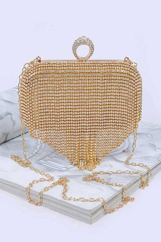 Fab Fringe & Rhinestone Convertible Clutch Bag