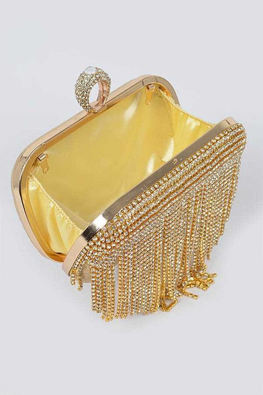 Fab Fringe & Rhinestone Convertible Clutch Bag