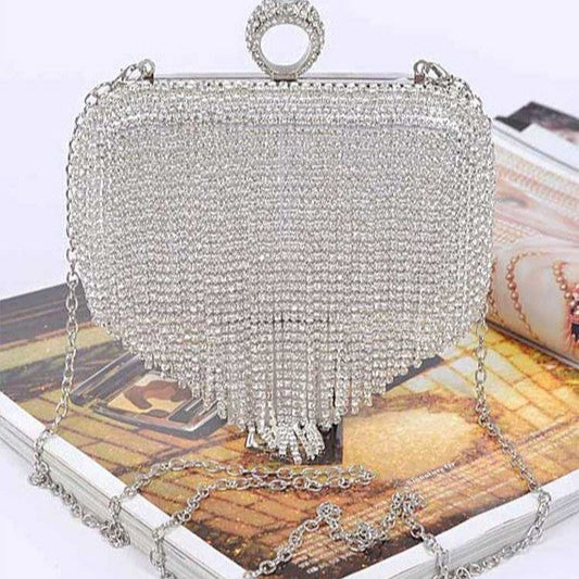 Fab Fringe & Rhinestone Convertible Clutch Bag