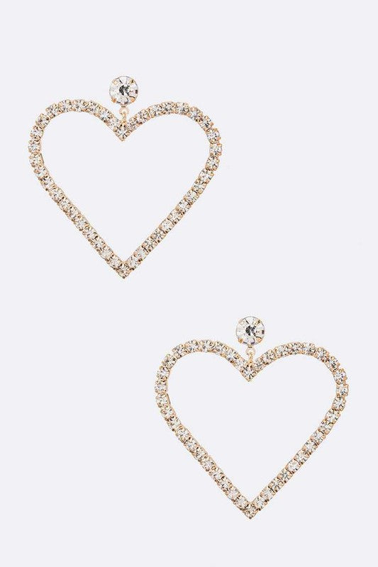 Dazzling Crystal Heart Drop Earrings