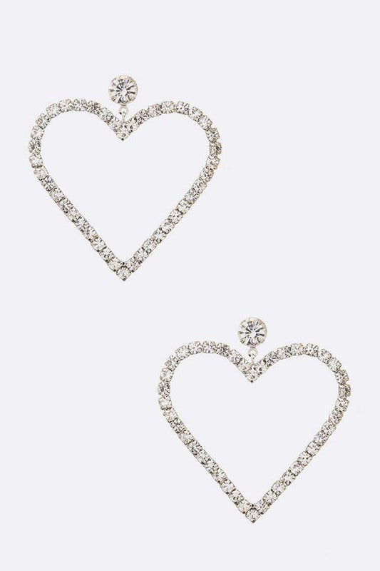 Dazzling Crystal Heart Drop Earrings