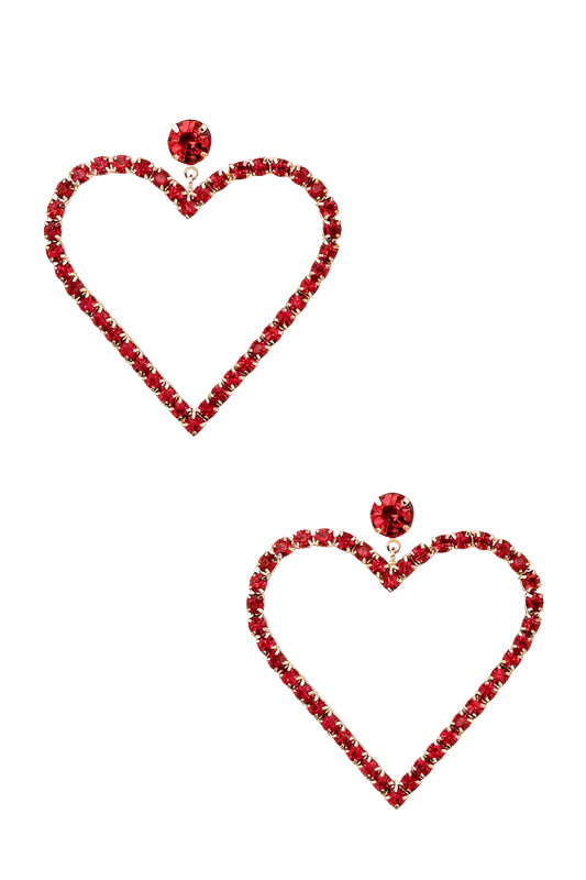 Dazzling Crystal Heart Drop Earrings