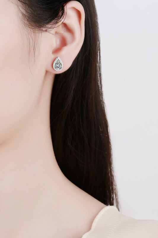 No Tears Moissanite Teardrop Stud Earrings